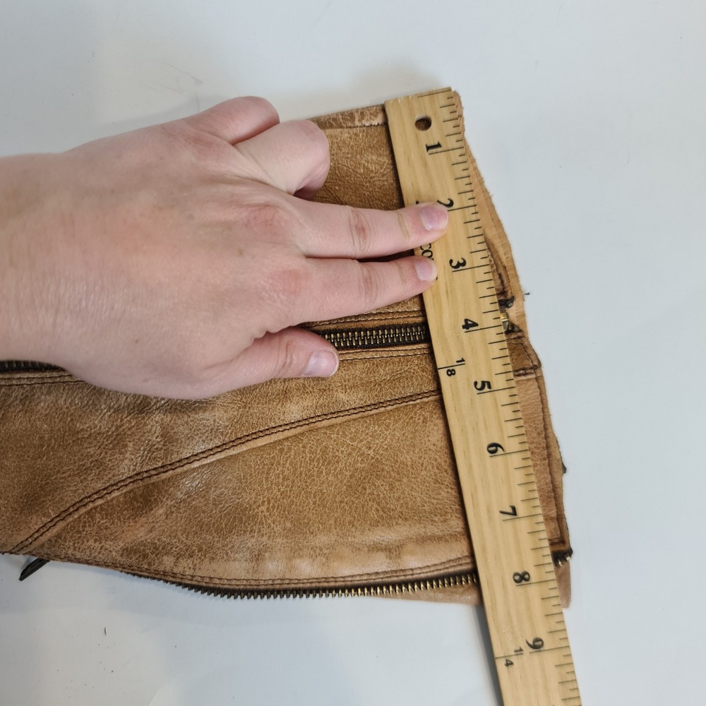 Bed Stu Cobbler Tan Leather Knee High Tall Moto Riding Boots 10 Distressed Zip - Picture 12 of 16